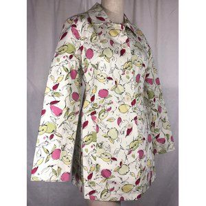 Ann Taylor LOFT S Coat Jacket Apples Pears Fruit